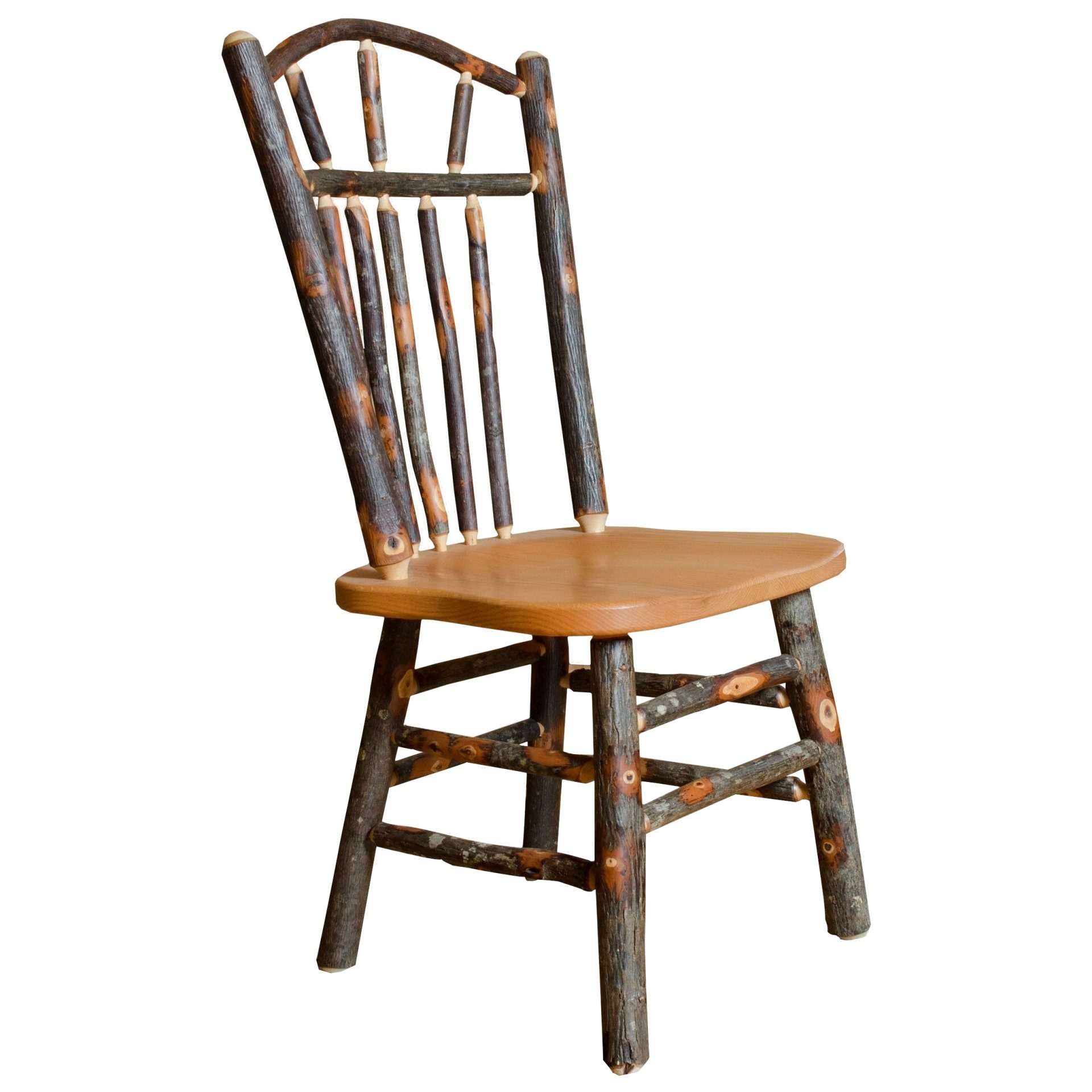 Rustic Hickory Wagon Wheel Dining Side Chair – Set of 2