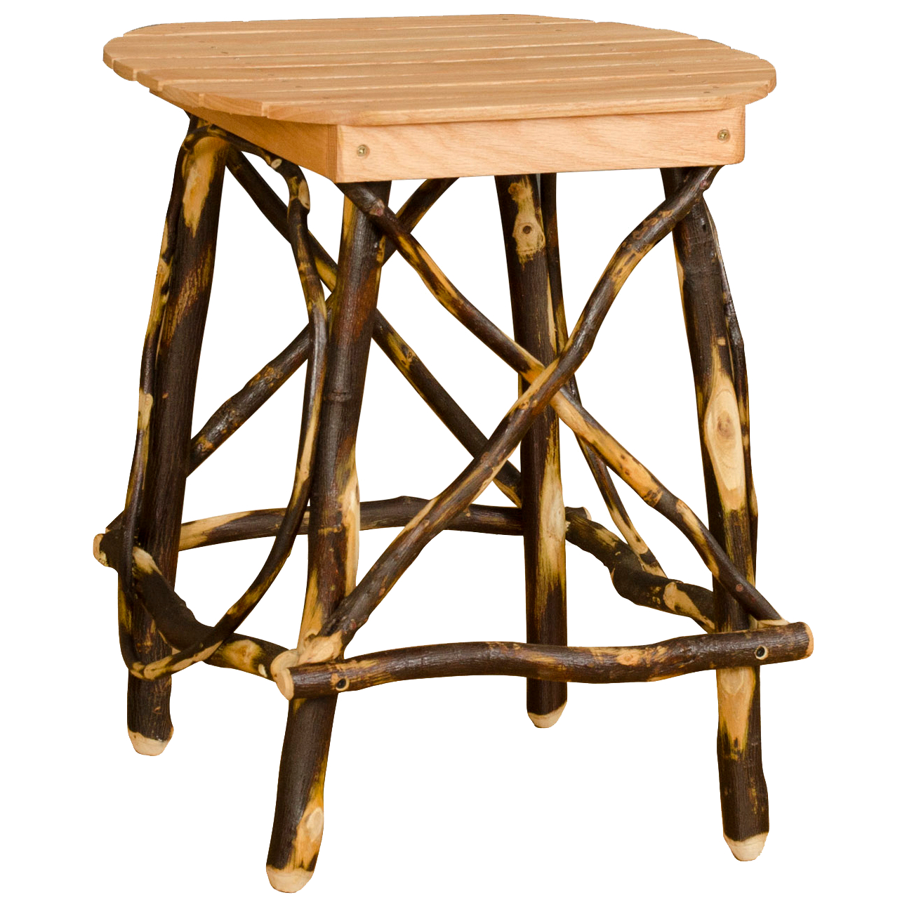 Rustic Hickory Oval End Table