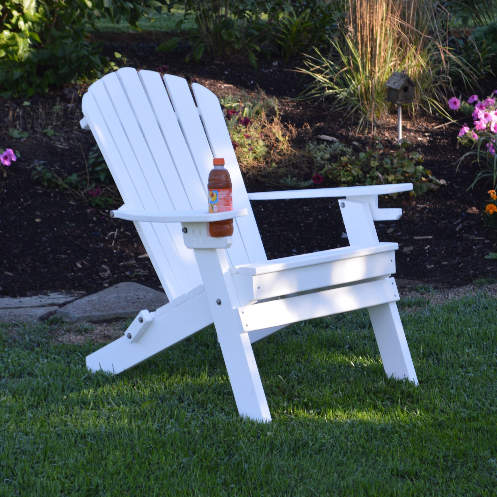 A&L Furniture Poly Lumber Deluxe Adirondack Chair with 2 Cup Holders