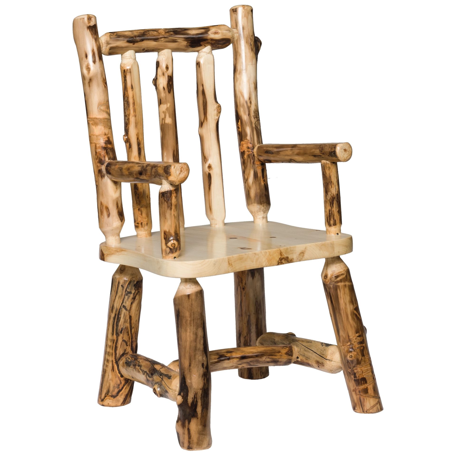 Set of 2 Rustic Aspen Dining Arm Chairs