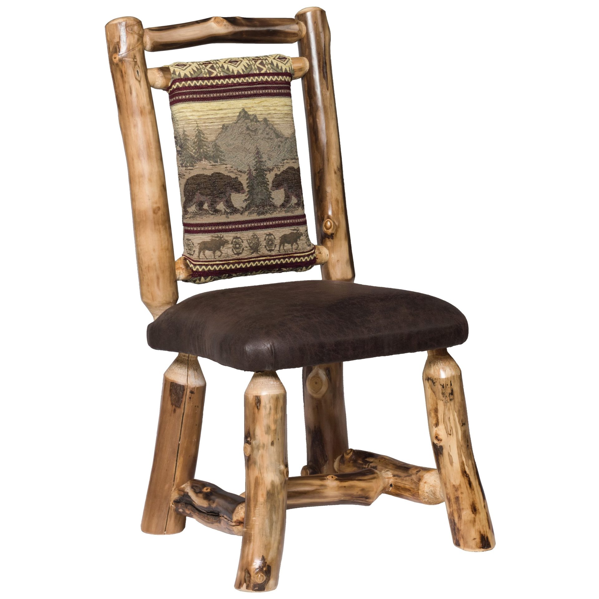 Set of 2 Rustic Aspen Upholstered Dining Side Chairs