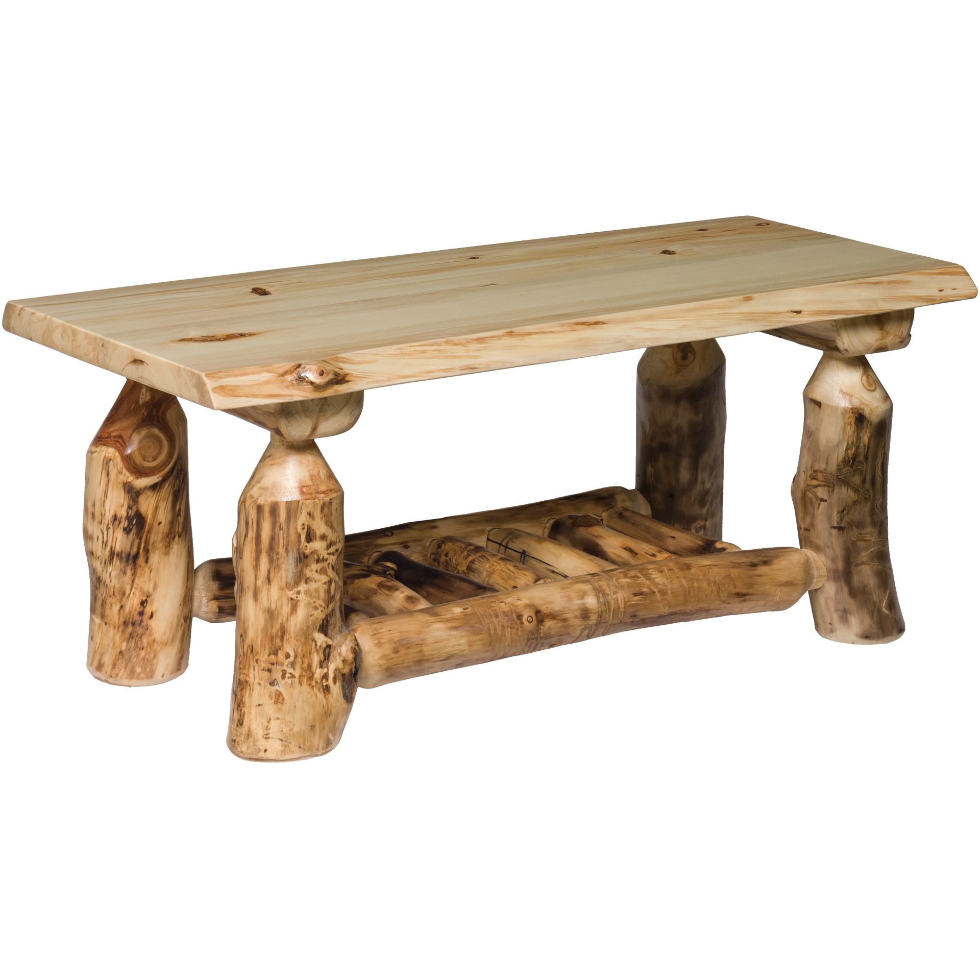 Rustic Aspen Log Coffee Table