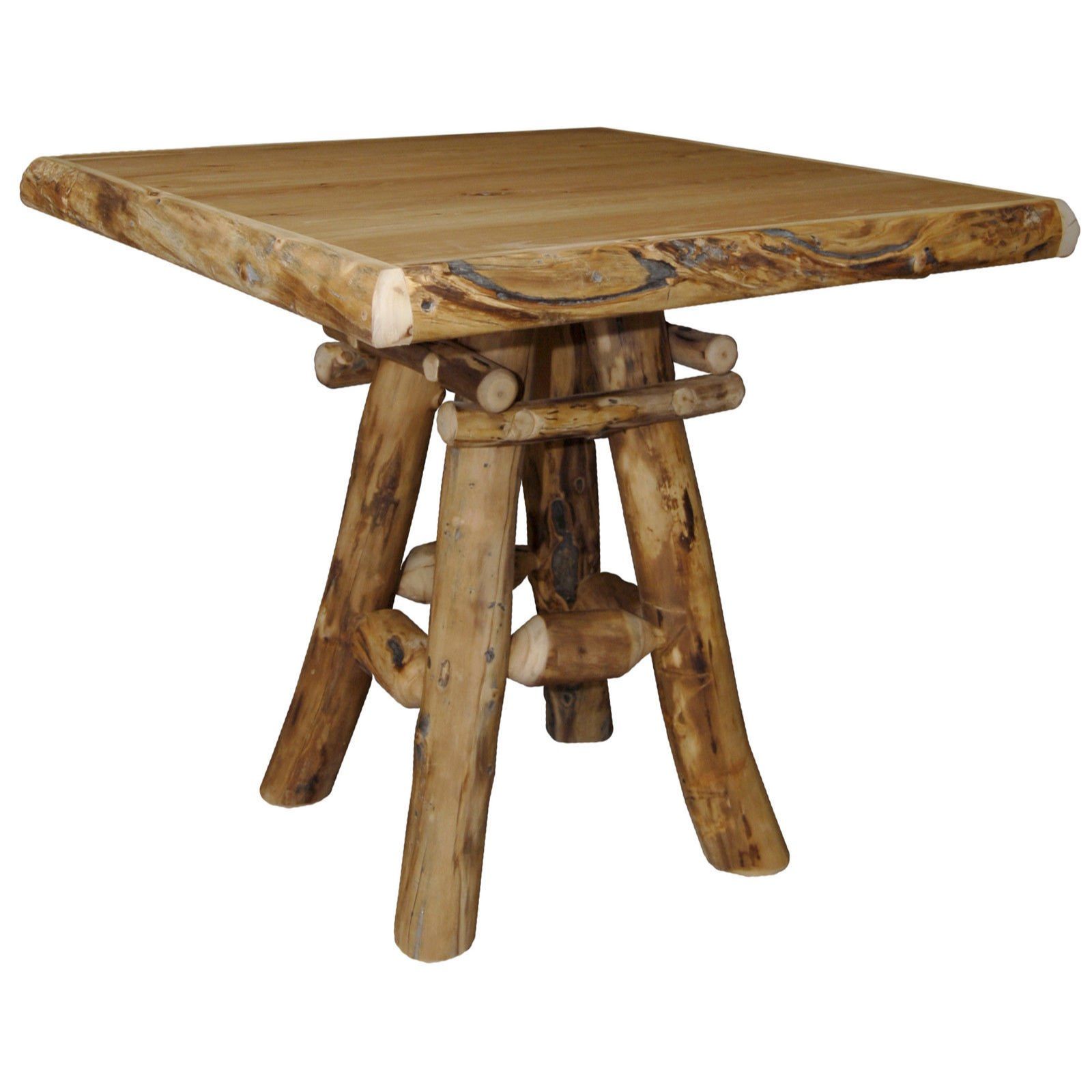 Rustic Aspen Log Pub Table