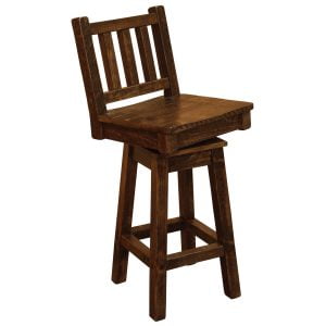 Farmhouse Backed Swivel Barstool