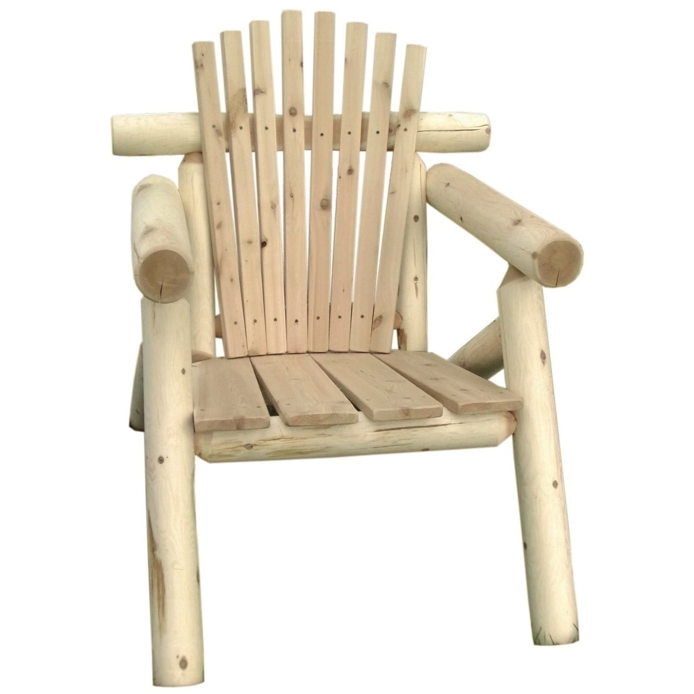 Outdoor White Cedar Log Adirondack Chair