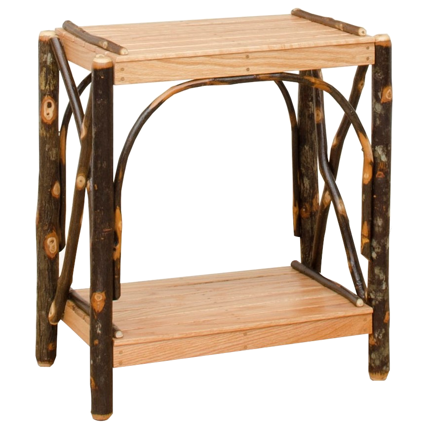 Rustic Hickory 2 Tier Rectangle End Table