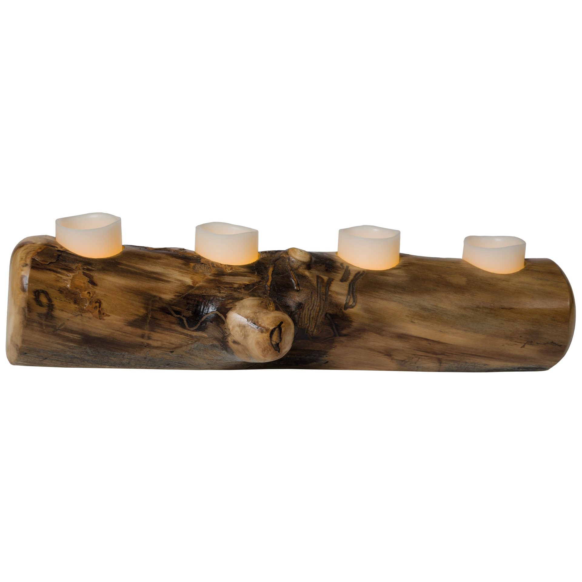 Rustic Aspen Log Candle Holder