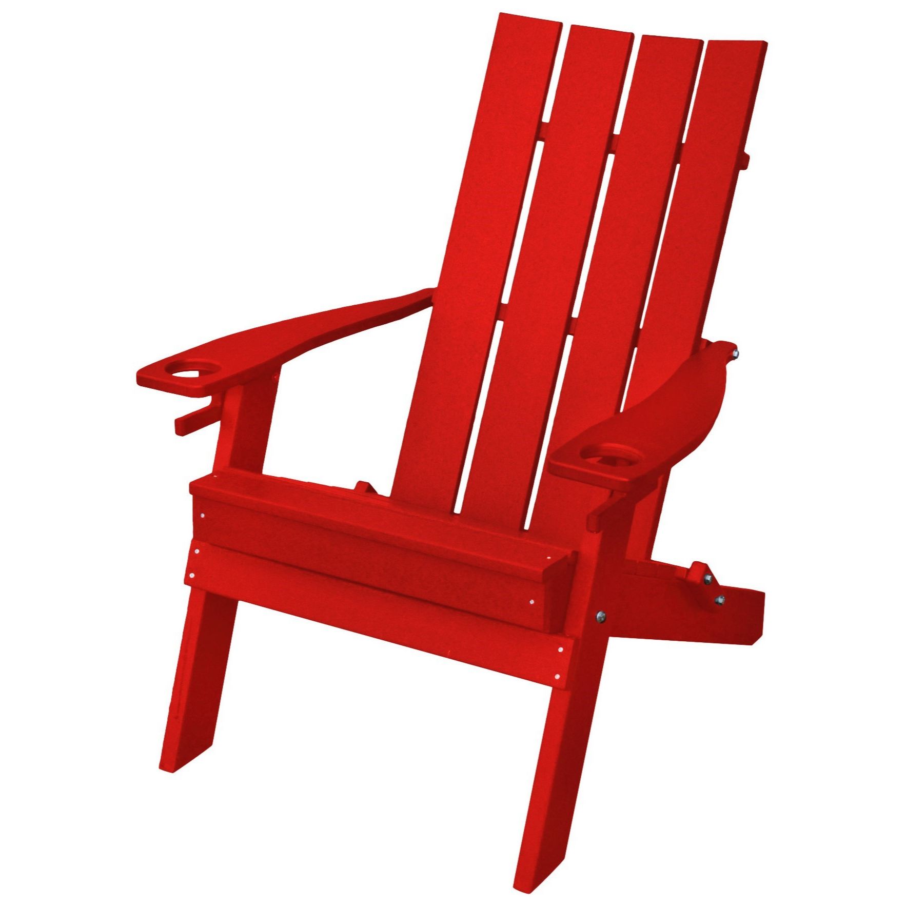A&L Furniture Poly Lumber Hampton Folding Adirondack Chair with 2 Cupholders