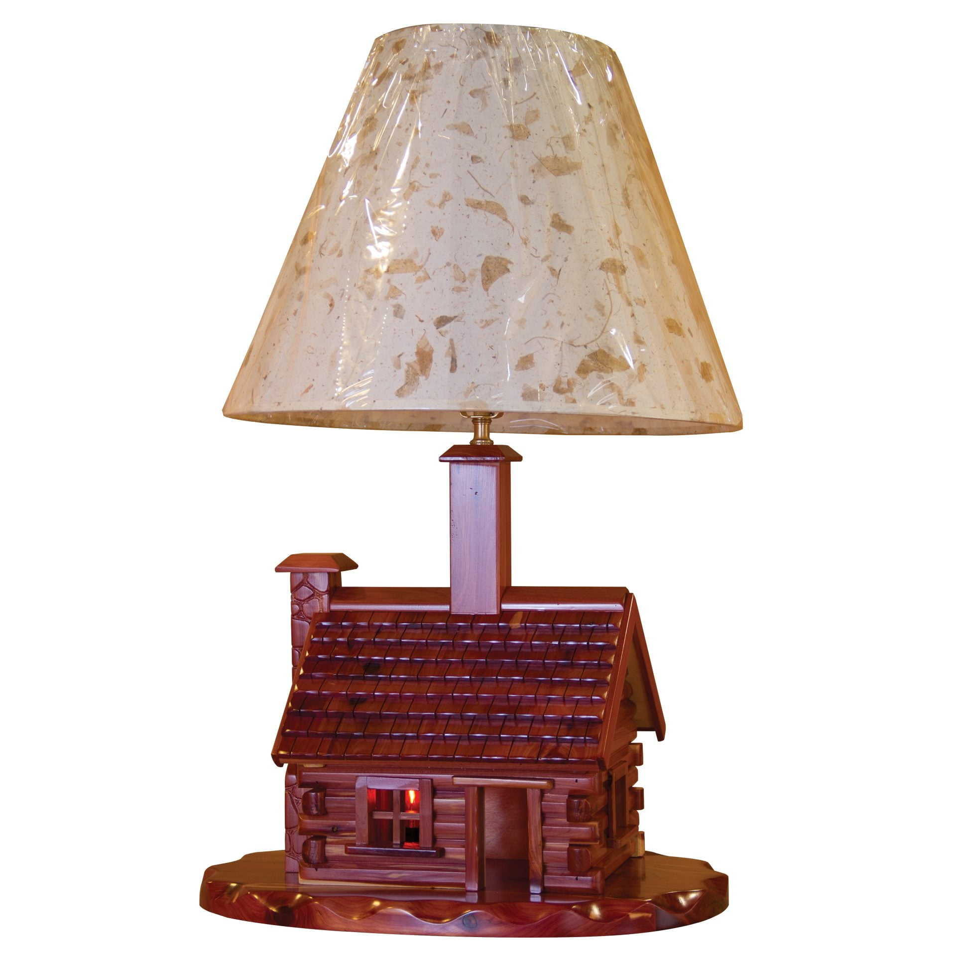 Rustic Red Cedar Log Cabin Lamp