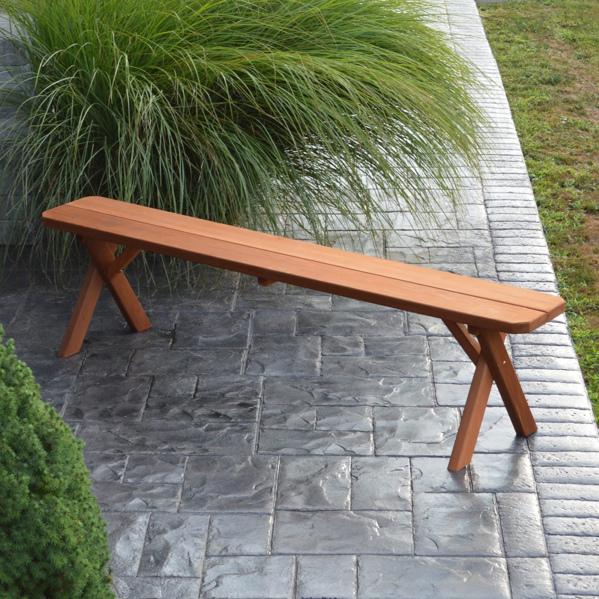 A&L Furniture Cedar Cross-leg Picnic Bench-Multiple Sizes
