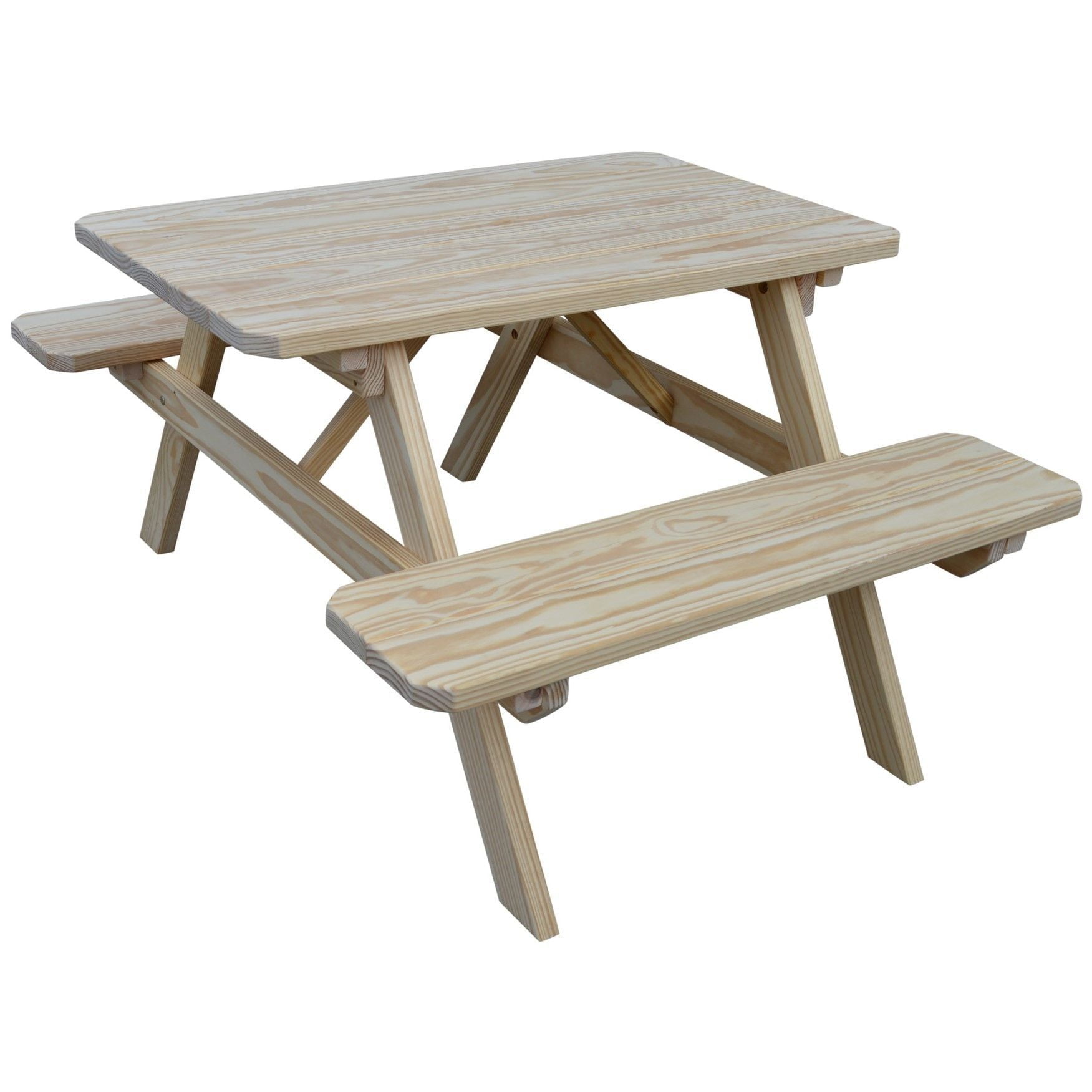 A&L Furniture Cedar Picnic Table with Attached Benches-Multiple Sizes Available