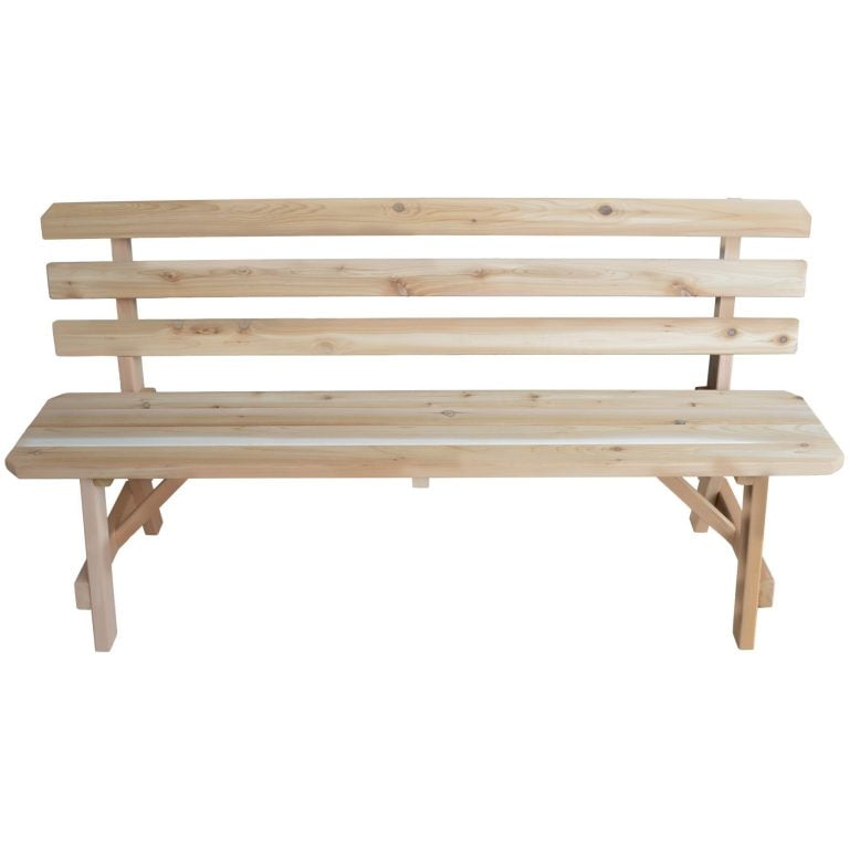 A&L Furniture Cedar Traditional Backed Bench