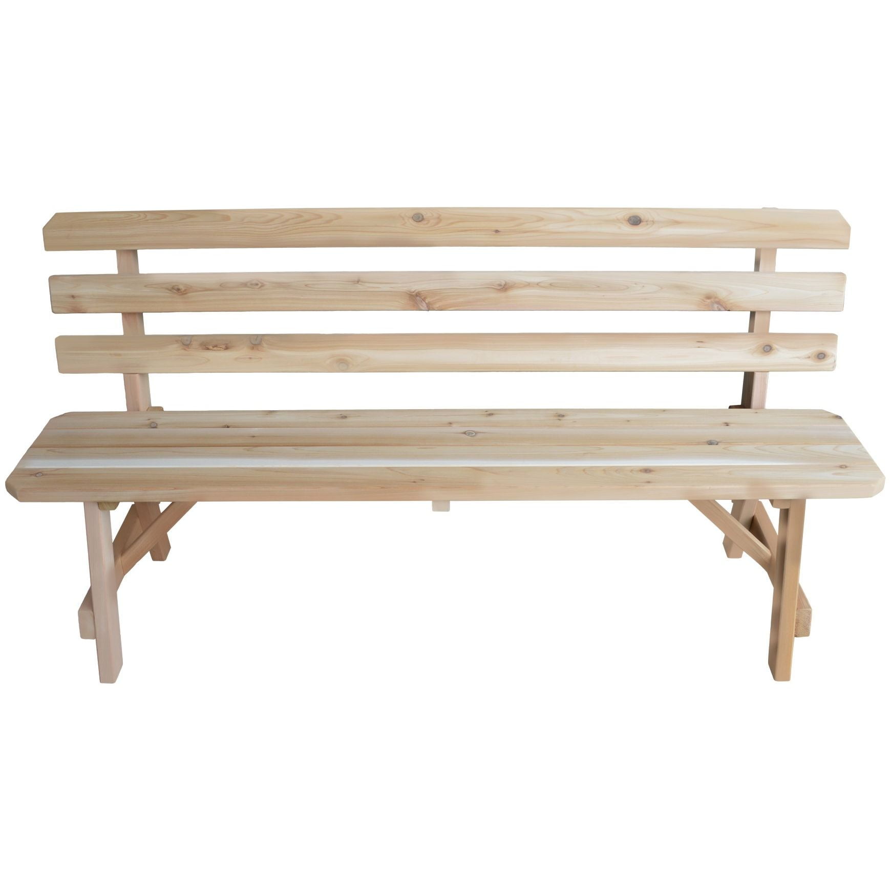 A&L Furniture Cedar Traditional Backed Bench