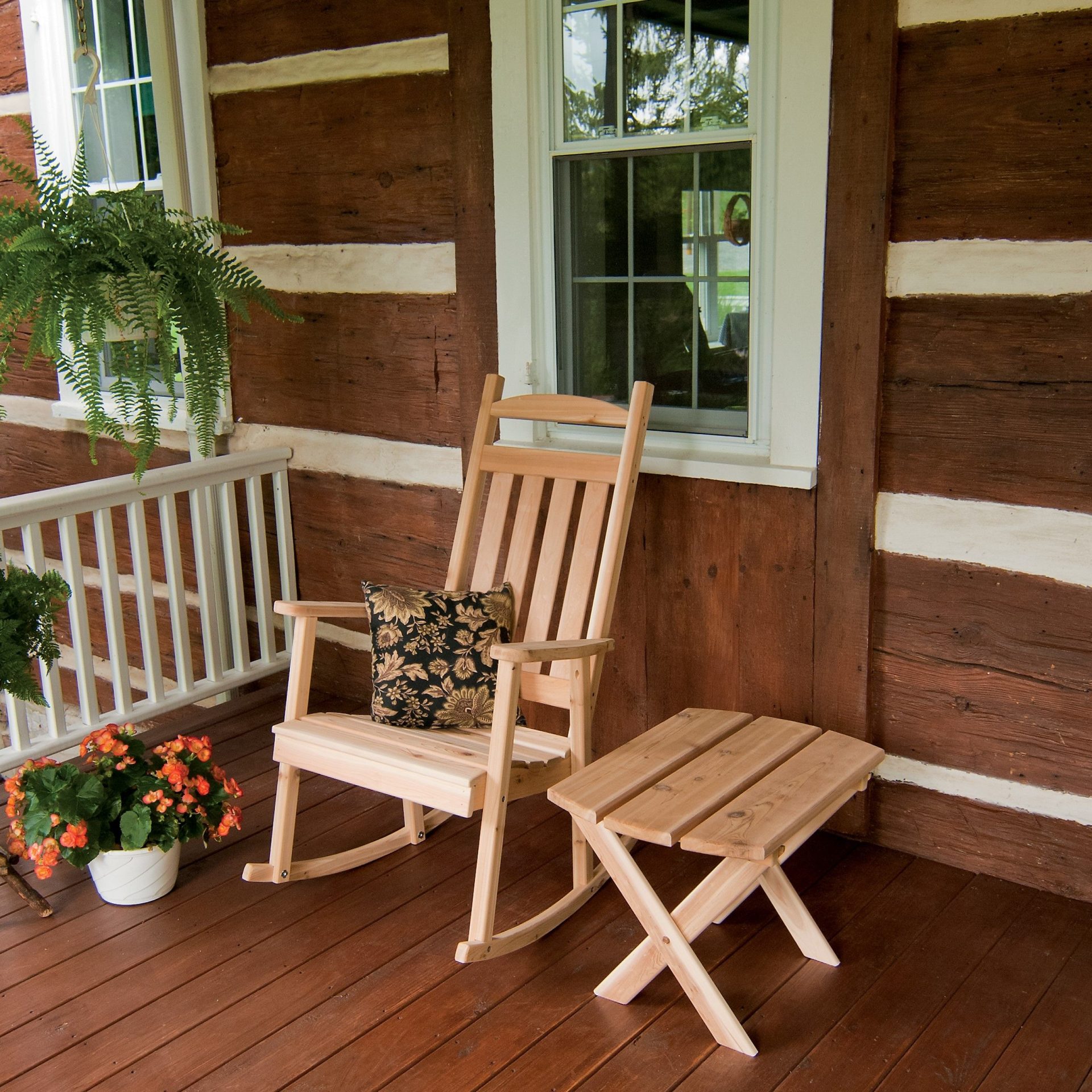 A&L Furniture Cedar Classic Porch Rocker
