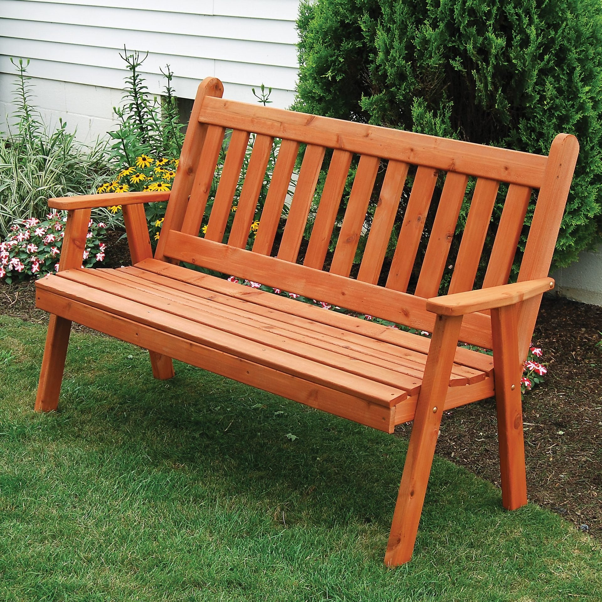 A&L Furniture Cedar Traditional English Garden Bench-Multiple Sizes