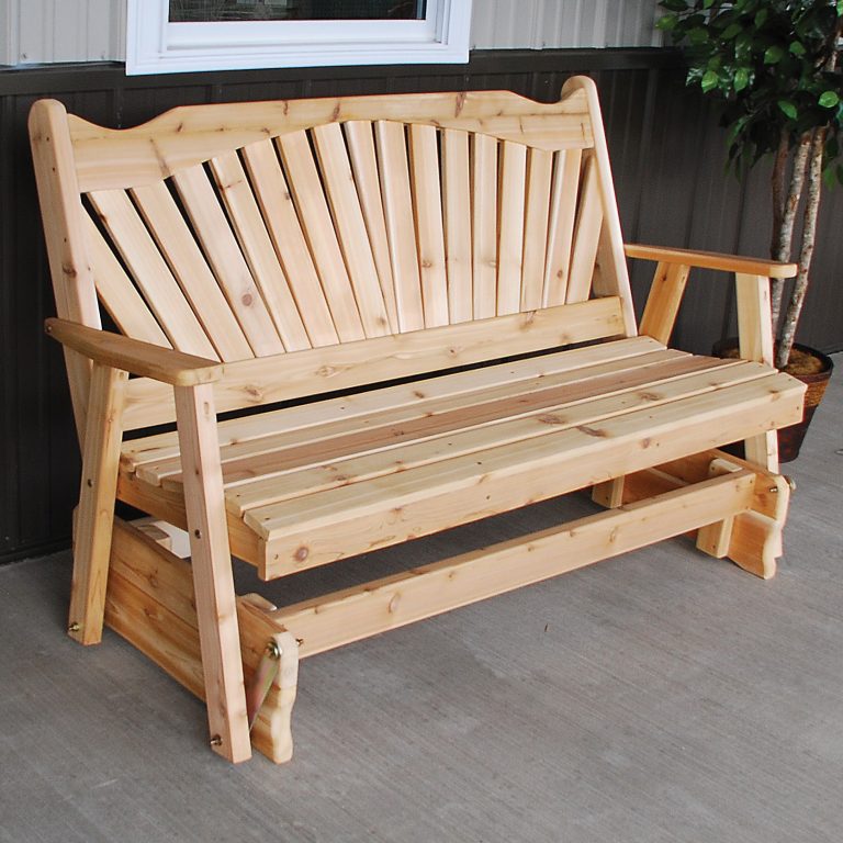 A&L Furniture Cedar Fanback Glider