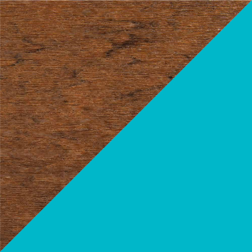 Antique Mahogany and Aruba Blue