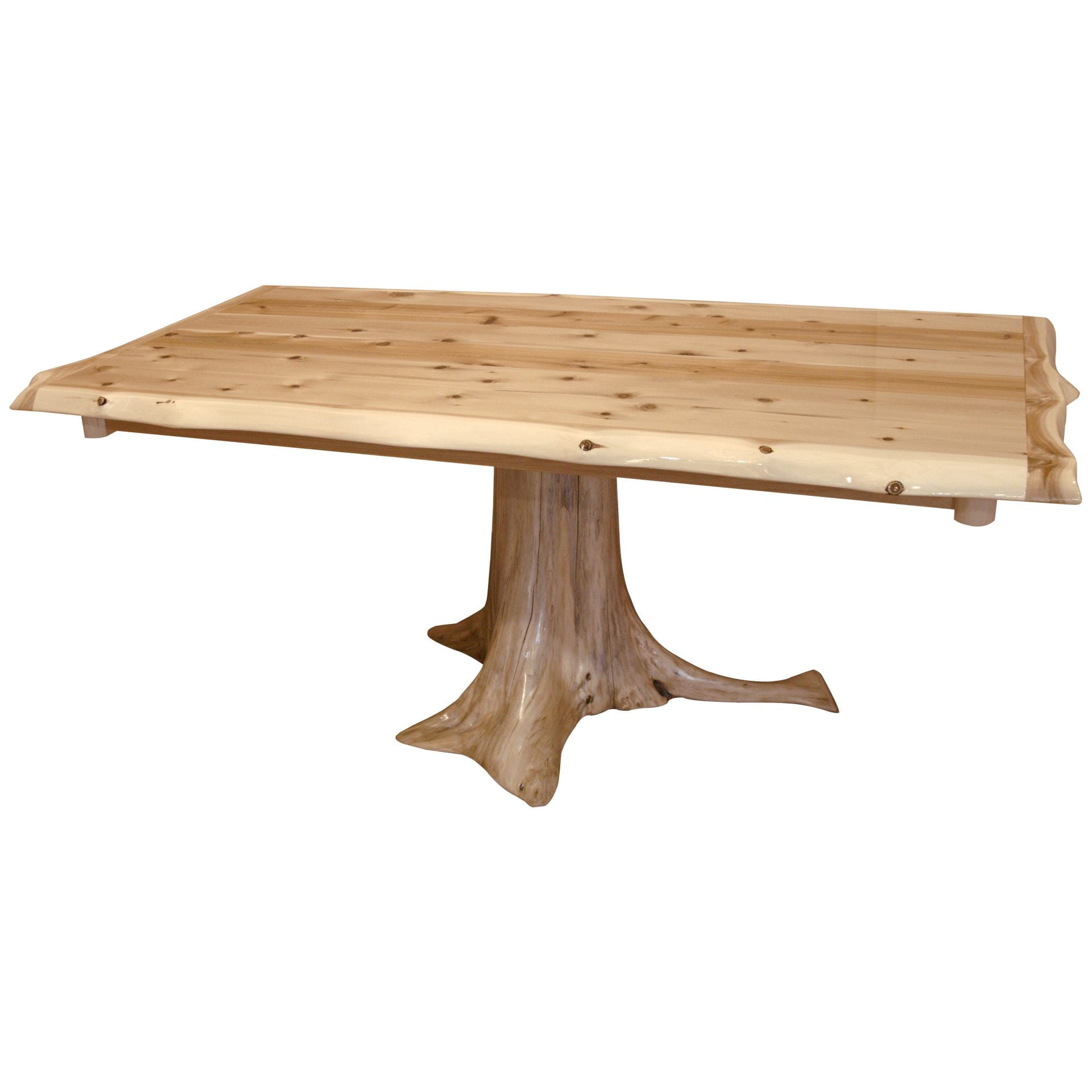 Rustic White Cedar Log Stump Dining Table