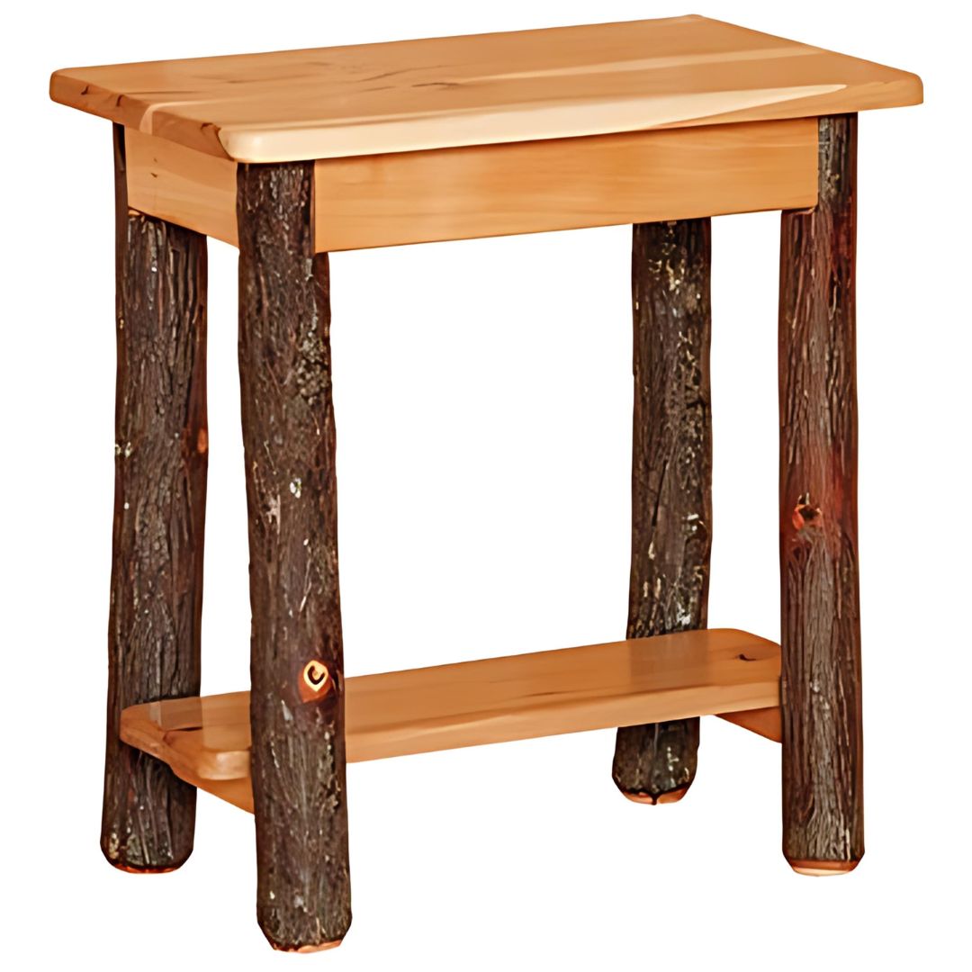 Rustic Hickory Rectangular End Table