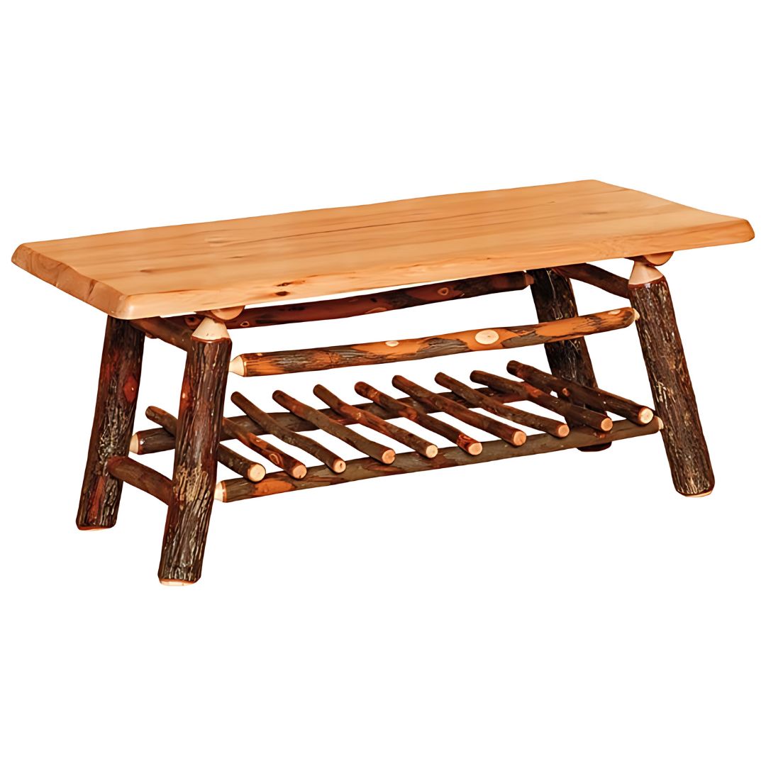 Rustic Hickory Adirondack Wavy Coffee Table