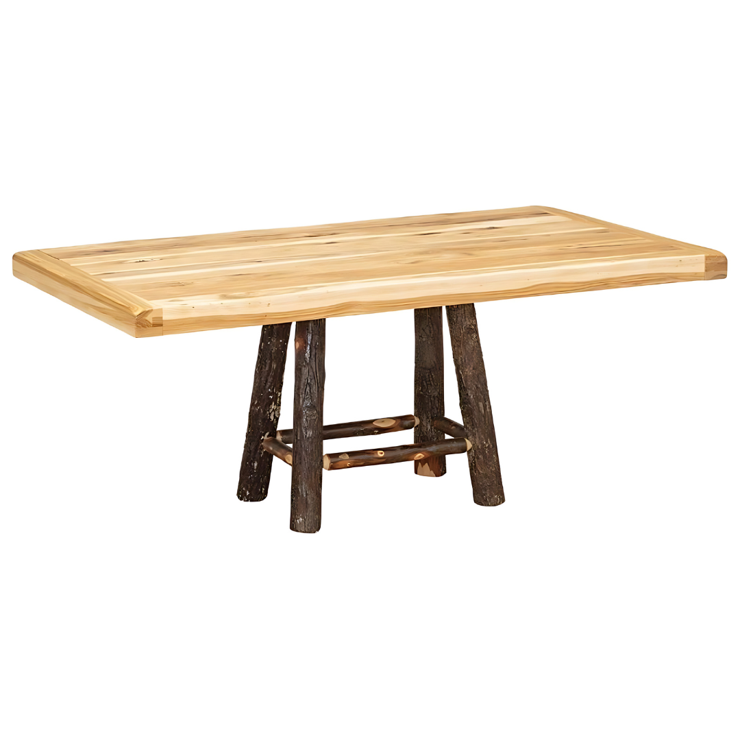 Rustic Hickory Settler’s Pedestal Table