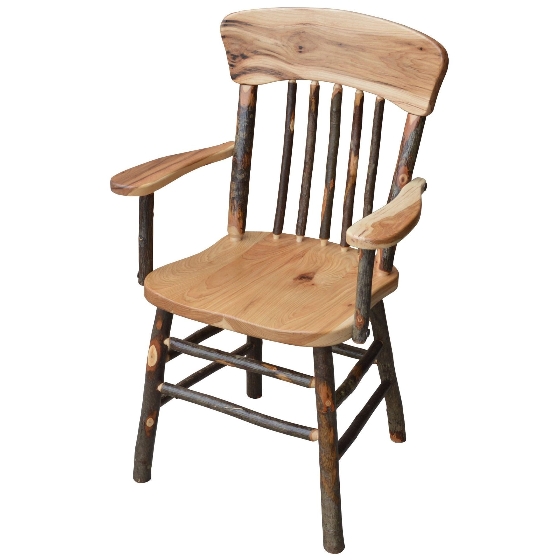 A&L Furniture Hickory Panel Back Dining Chair with Arms