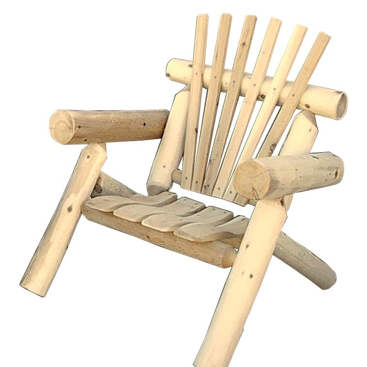 White Cedar Log Lawn Chair