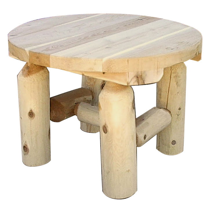 White Cedar Log Round Coffee Table
