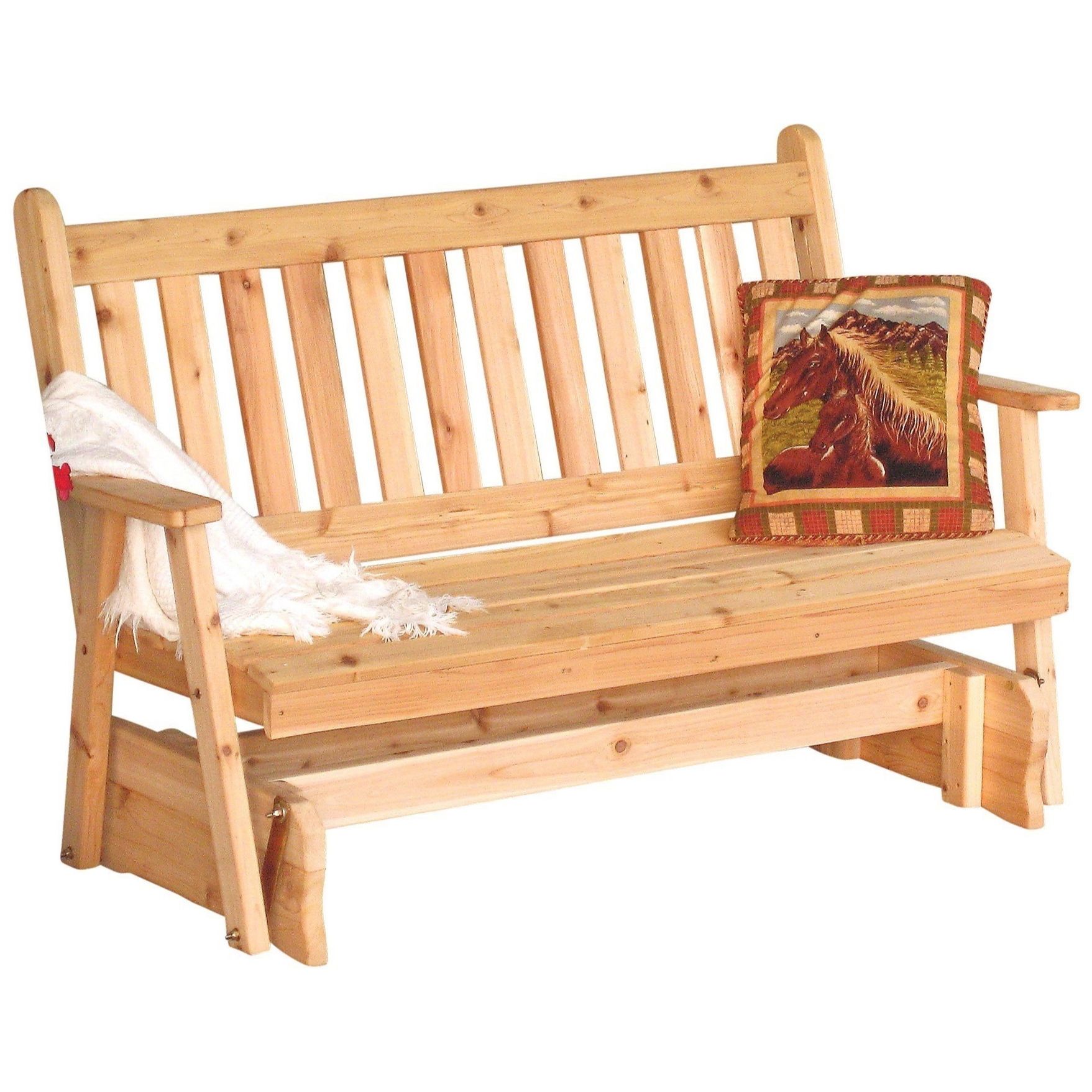 A&L Furniture Cedar Traditional English Glider-4′, 5′, or 6′ Sizes