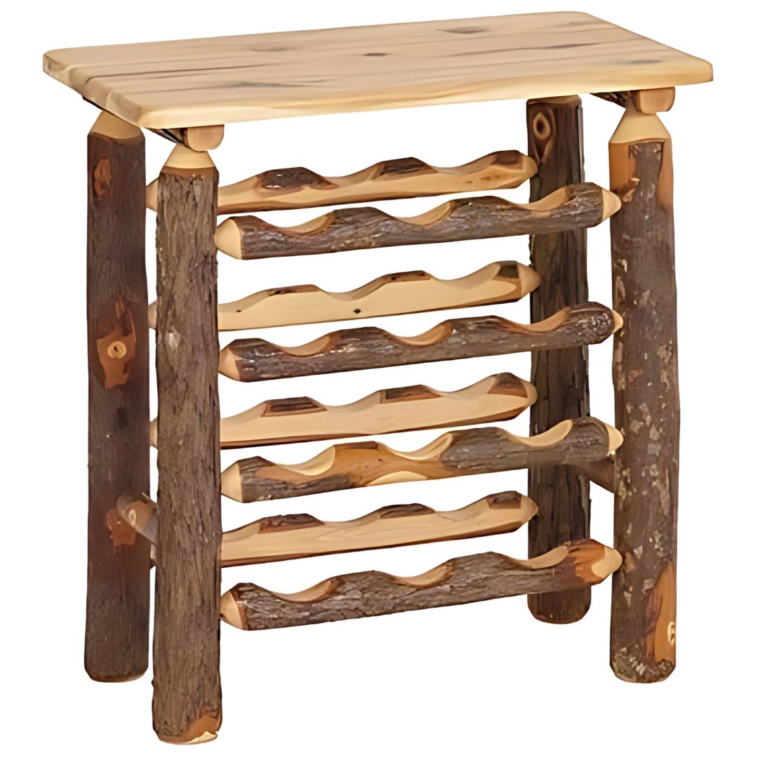 Farmhouse Hickory Wine Rack