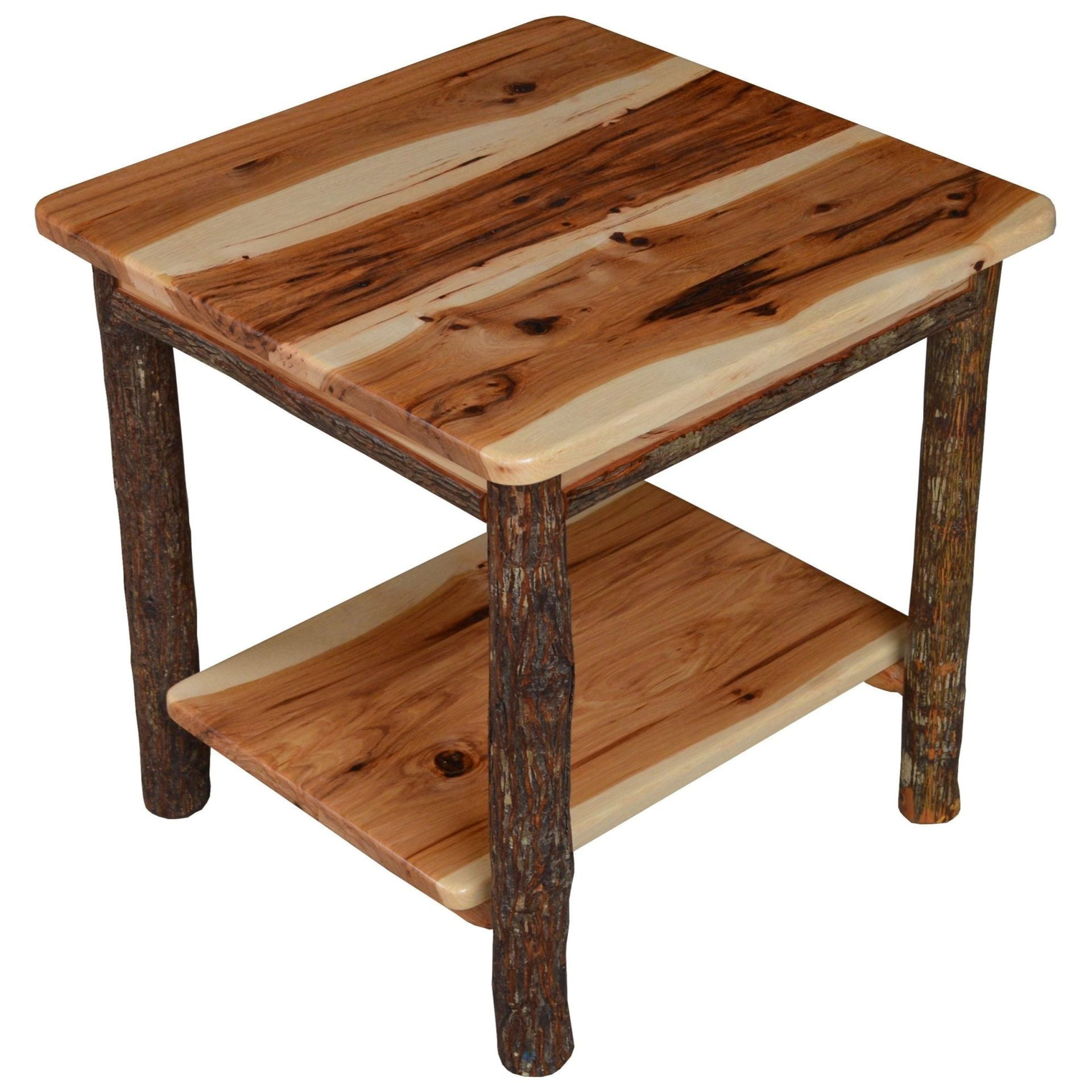 A&L Furniture Hickory End Table with Shelf