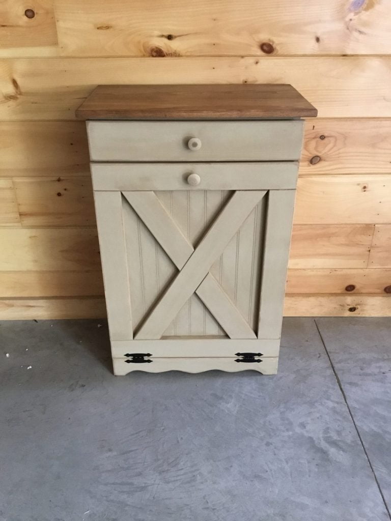 Farmhouse Rustic Pine Tilt Out Trash Bin/Can