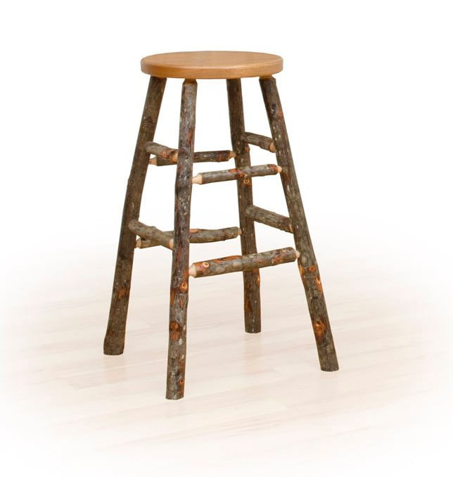 Rustic Hickory Kitchen Stool – Table, Counter, or Bar Height