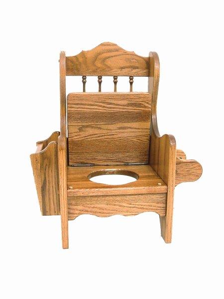 Rustic Oak Potty Training Chair with Lid