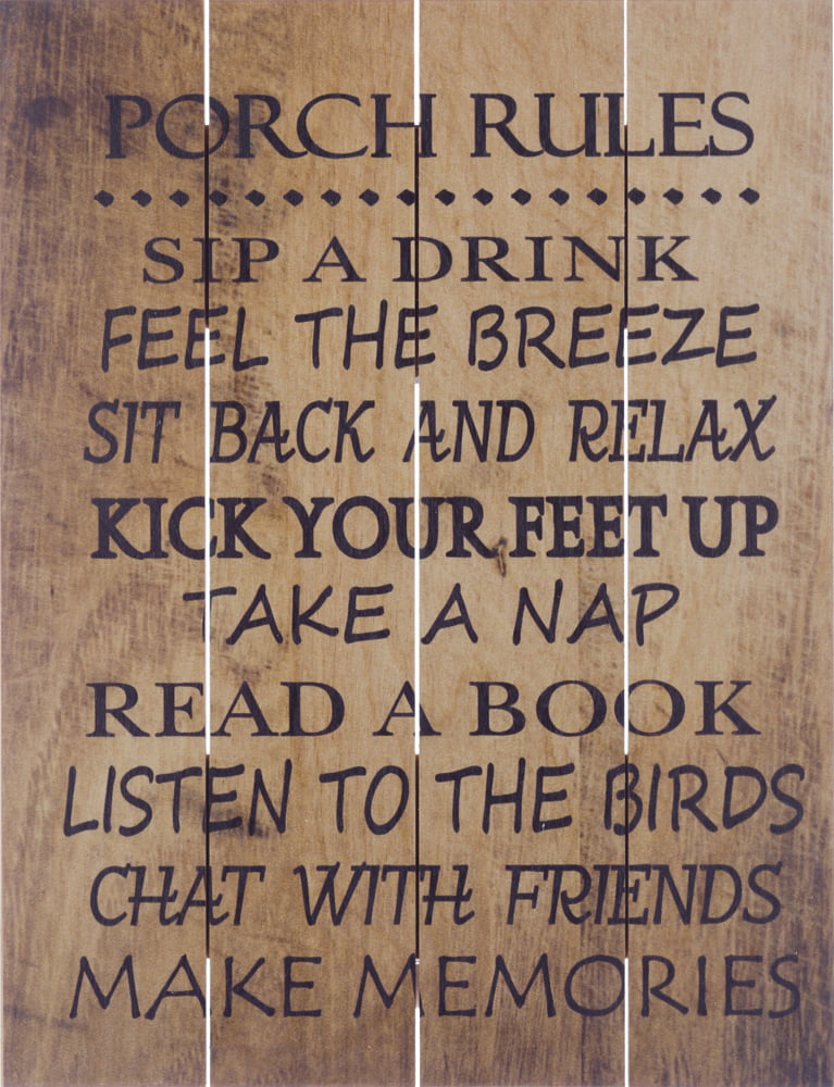 Wood Pallet Art – Porch Rules (Brown)