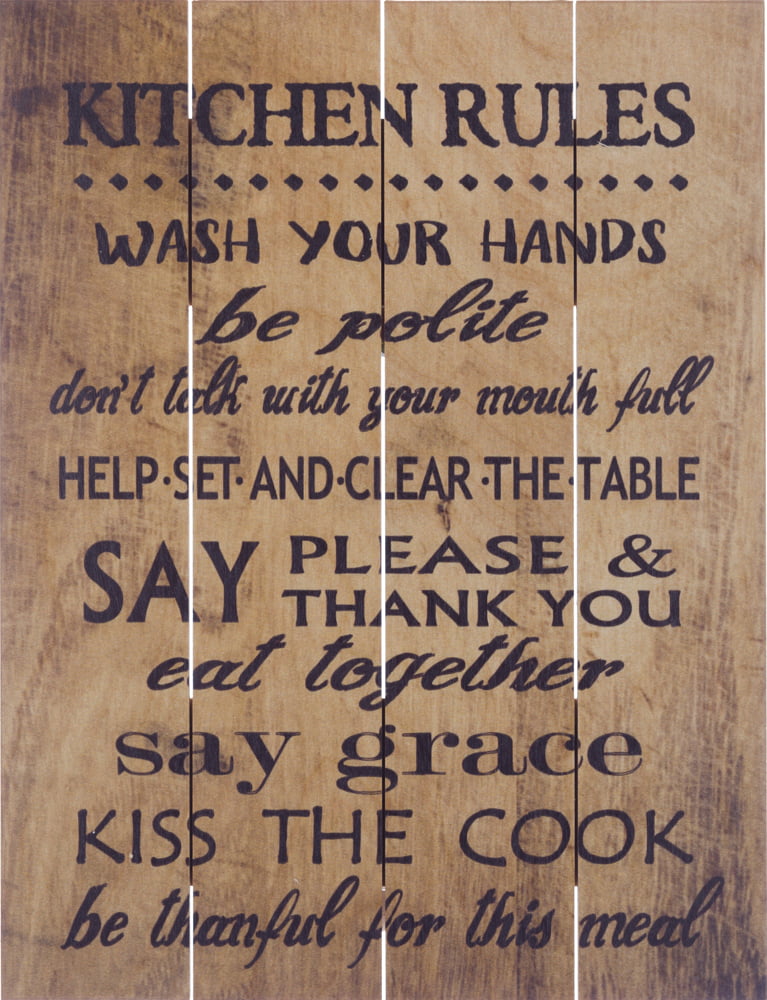 Wood Pallet Art – Kitchen Rules (Brown)