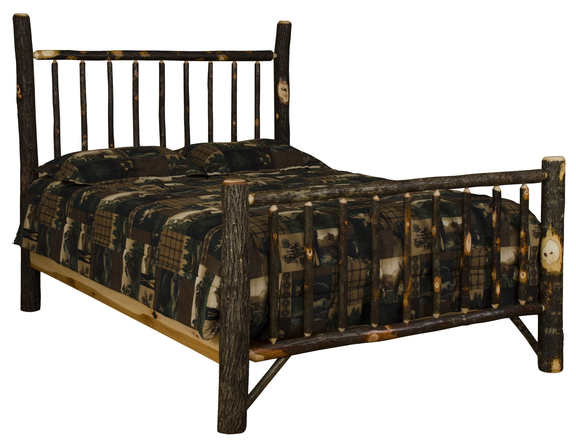 Rustic Hickory Log Mission Style  Bed