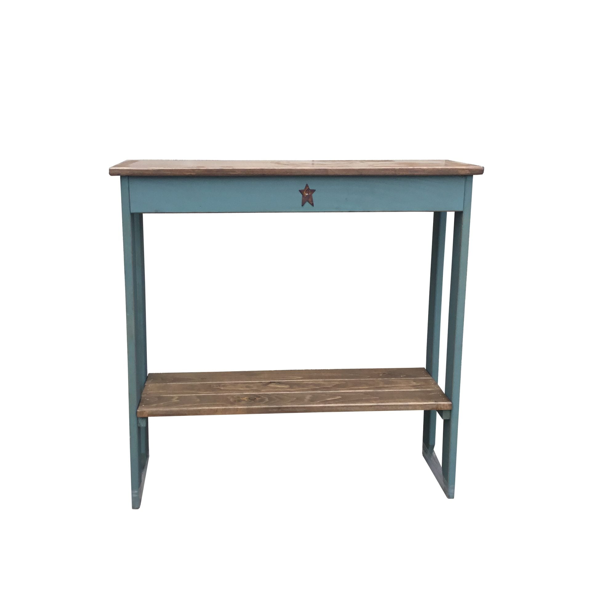 Farmhouse Style – Pine Sofa Table with Shelf