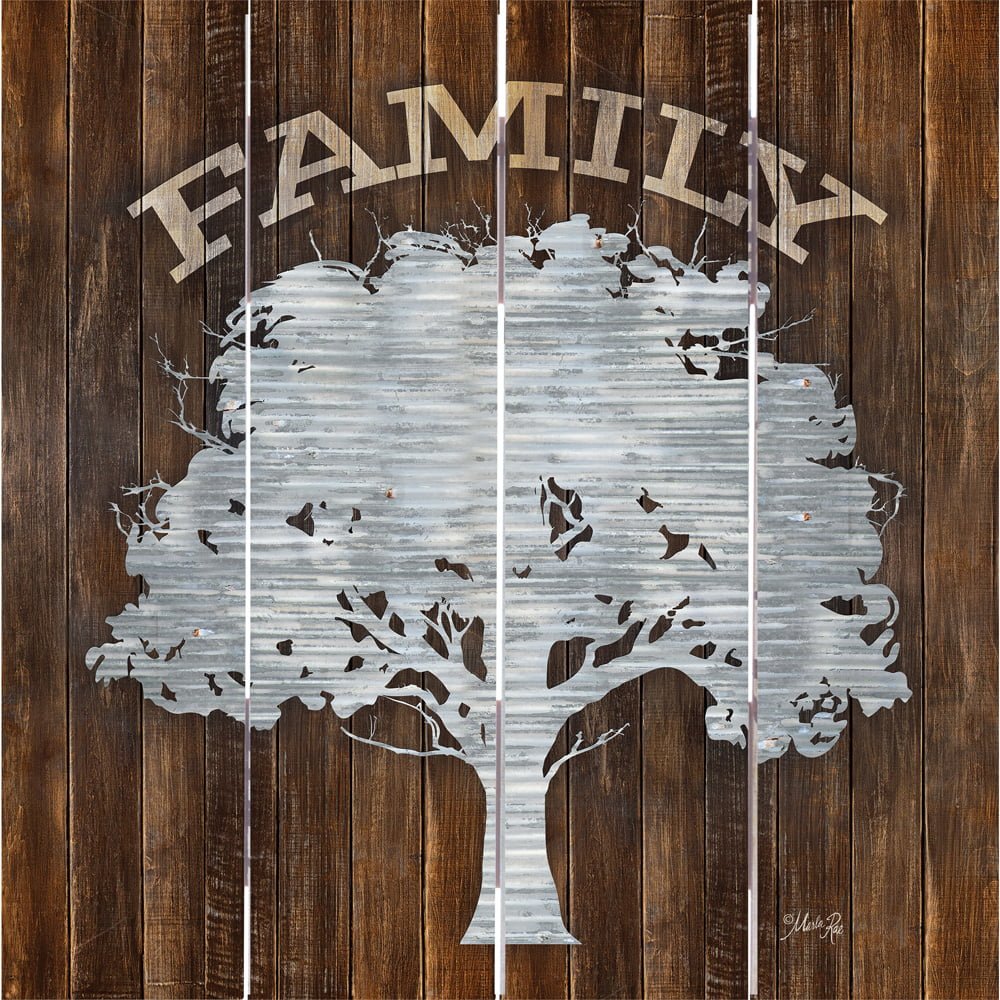 Wood Pallet Art –  Metal Family Tree