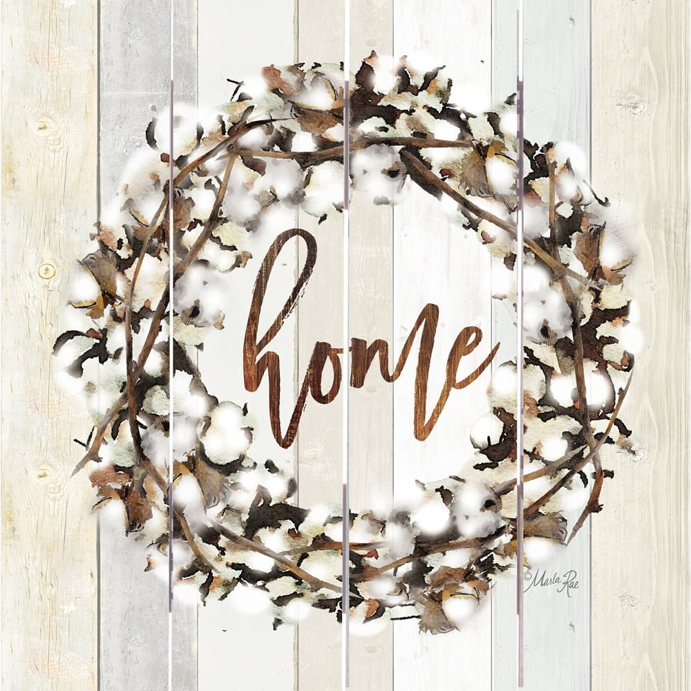 Wood Pallet Art –  Home Cotton Wreath
