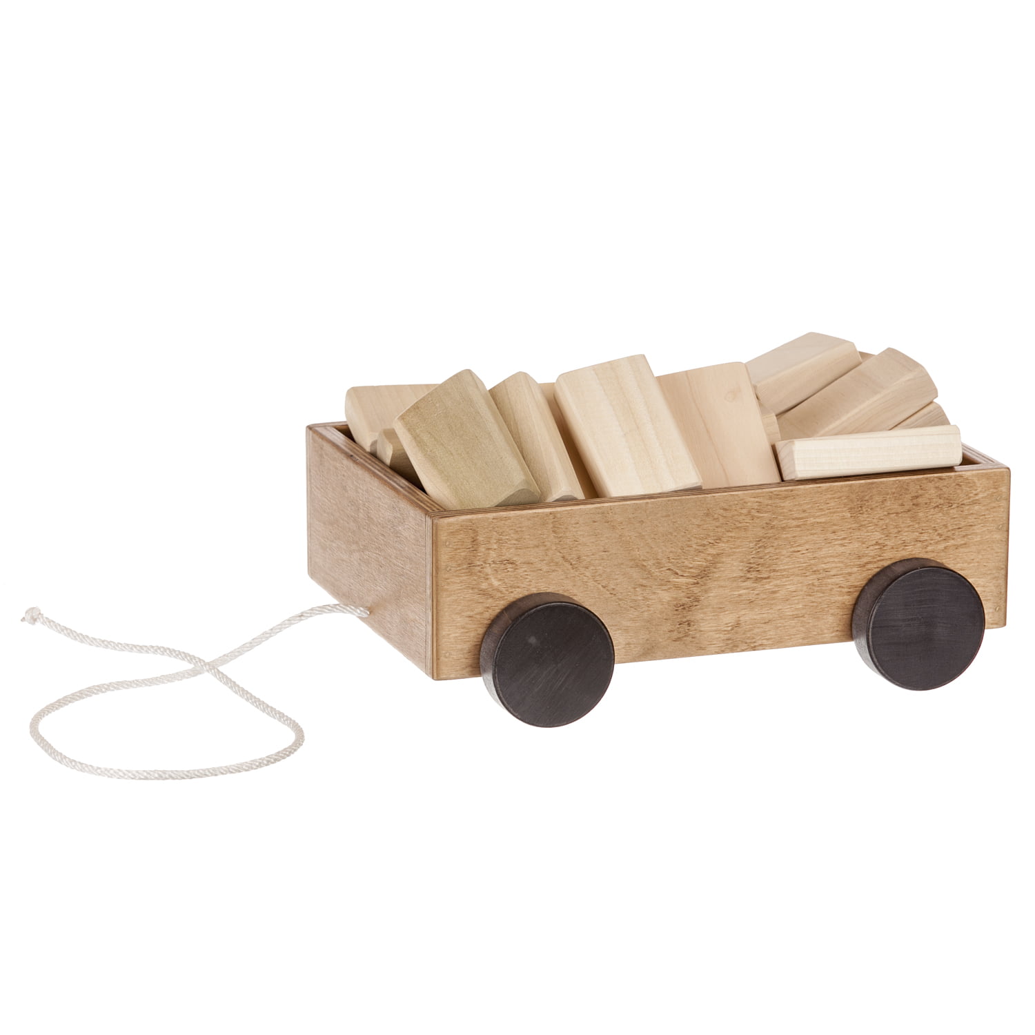 Wooden Wagon Pull Toy with Blocks