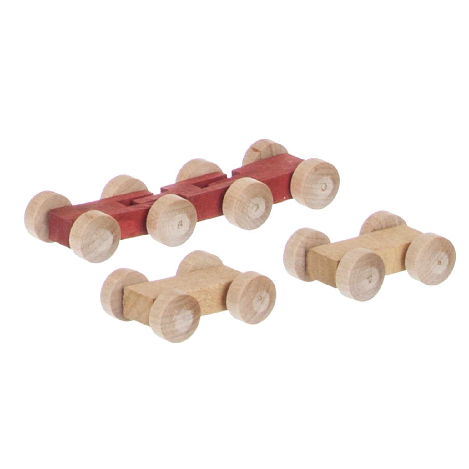 Retro Toys – Children’s Wooden Set Of 3 Min Roller Cars for Mini Car Roller