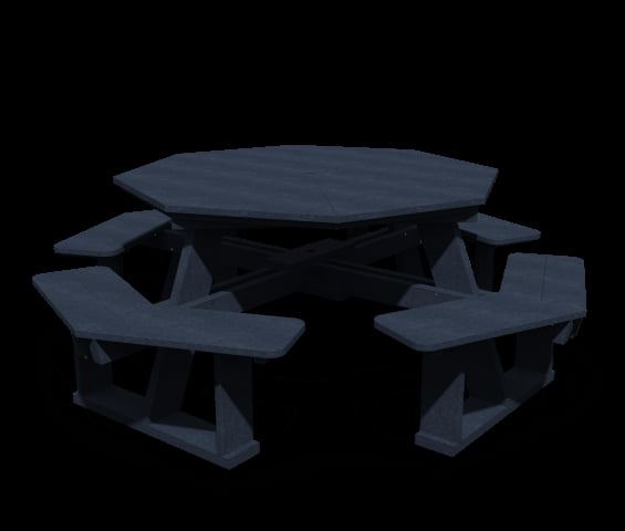 Poly Lumber 5′ Octagon Picnic Table w/ Seats Attached