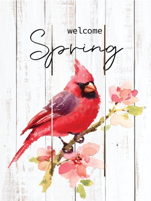 Wood Pallet Art – Welcome Spring Cardinal