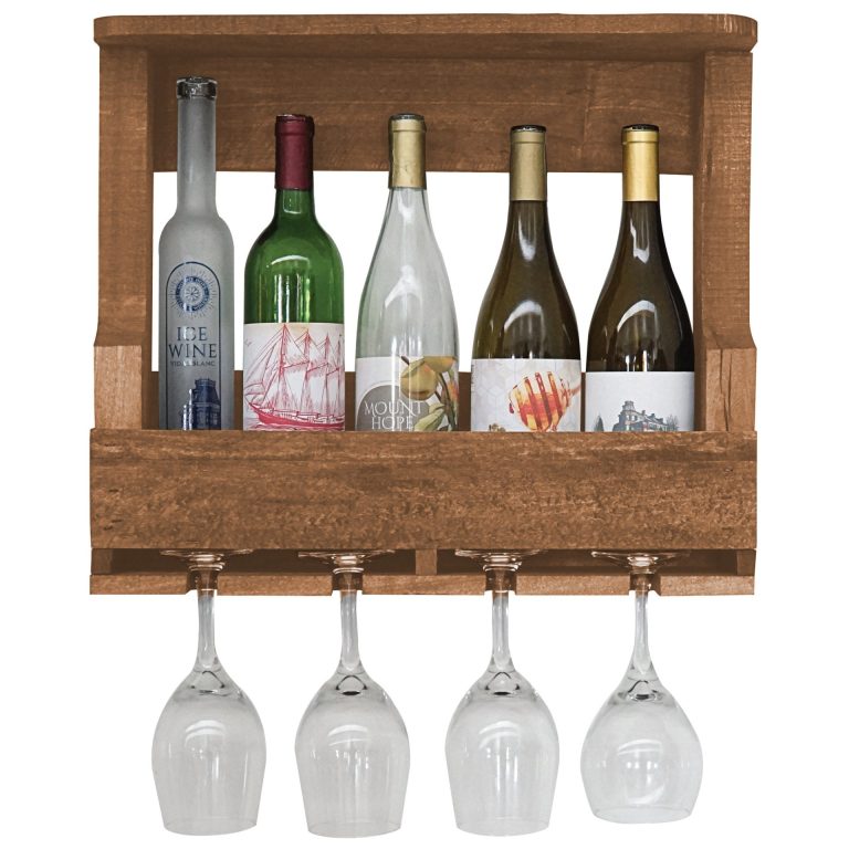 Rustic Farmhouse Wine Shelf-5 Bottle Holder