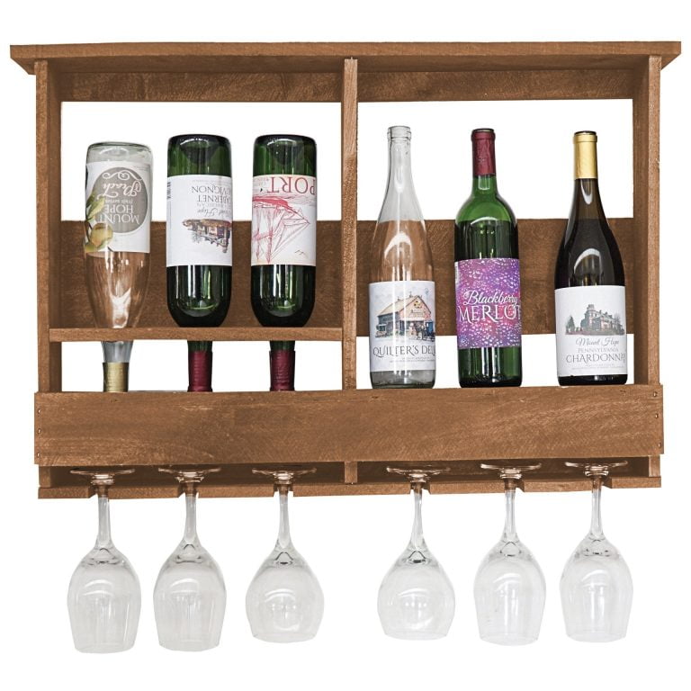 Rustic Farmhouse Wine Bar-6 Bottle Holder